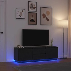 vidaXL Έπιπλο Τηλεόρασης με LED Μαύρη βελανιδιά 160,5x41x50 εκ.