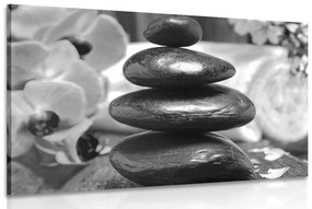 Εικόνα Ζεν χαλαρωτικές πέτρες σε μαύρο & άσπρο