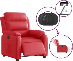 vidaXL Πολυθρόνα Ανακλινόμενη Ηλεκτρική Κόκκινη από Συνθετικό Δέρμα
