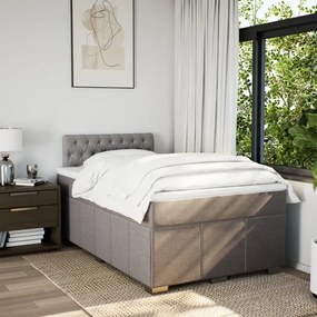 Κρεβάτι Boxspring με Στρώμα Taupe 120x200 εκ. Υφασμάτινο - Μπεζ-Γκρι