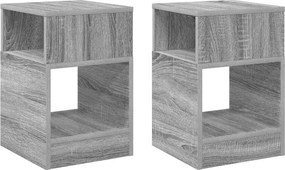 vidaXL End Table 2 pcs Γκρίζο Σονομα 30,5 x 30 x 45 εκ