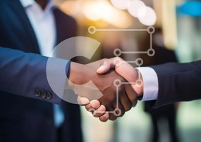 Intra Συλλεκτικό Ξύλινο Παζλ Plywood 4mm - Επιχειρηματίες χειραψία Σε Ξύλινο Κουτί - Διαστάσεις Puzzle: 10x10 cm – 25 κομμάτια