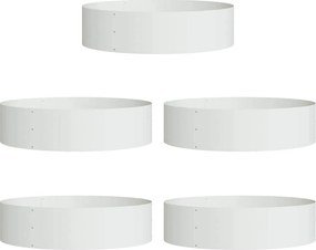 vidaXL Δακτύλιος γλάστρας 5 τμχ. Λευκό 80 x 80 x 20 cm