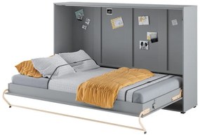Κρεβάτι - ντουλάπα Concept Pro Lenart AH110, Μονόκλινο, Γκρι, 120x200, Πλαστικοποιημένη μοριοσανίδα, Τάβλες για Κρεβάτι, 157x215x139cm | Epipla1.gr
