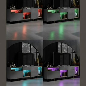 Έπιπλο Τηλεόρασης Ανθρακί / Χρυσό IDEDROS 180x32x55