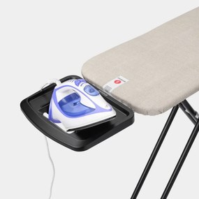 Τραπέζι σιδερώματος Brabantia B 1008893, 124x38 cm, 7 θέσεις ρύθμισης, Μεγάλη θήκη σίδερου, Ανοιχτό γκρι