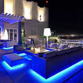 Led ταινία αδιάβροχη 5m 4.8W 12VDC μπλε φως IP65 εύκαμπτη &amp; αυτοκόλλητη