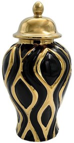 Βάζο Κεραμικό 374-224-418 16x25cm Black-Gold Ceramic