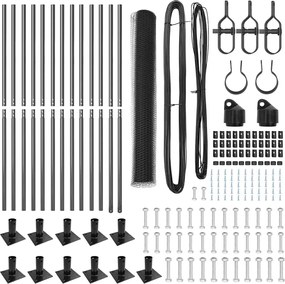 vidaXL Στύλος Περιφράξεων Γκρι 25 x 0,8 μ (25 χλστ δίχτυ)