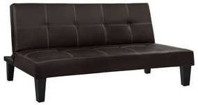Καναπές-Κρεβάτι Τριθέσιος HM3002.04 186x90x82cm Brown Τεχνόδερμα