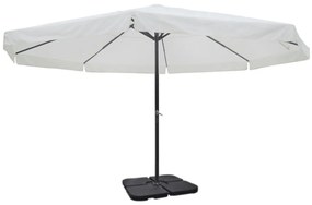 vidaXL Ομπρέλα Κήπου Λευκή από Αλουμίνιο με Φορητή Βάση