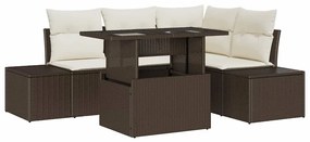vidaXL Σετ Καναπέ Κήπου 5 pcs Καφέ και κρεμ 100 x 55 x 73 εκ