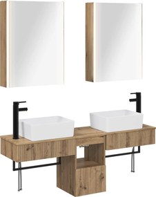 vidaXL Σετ Ντουλαπιών Μπάνιου 5 τμχ. Artisan Δρυς Επεξεργασμένο Ξύλο