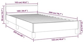 Σκελετός Κρεβατιού Χωρίς Στρώμα Μαύρο 100x200 εκ. Υφασμάτινο - Μαύρο