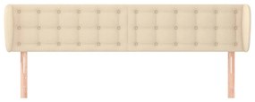Κεφαλάρι με Πτερύγια Κρεμ 163x23x78/88 εκ. Υφασμάτινο - Κρεμ
