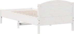 vidaXL Σκελετός Κρεβ. Χωρίς Στρώμα Λευκό 90x200 εκ Μασίφ Πεύκο