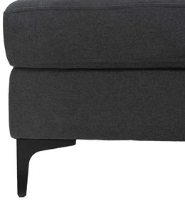 Γωνιακός καναπές με σκαμπό Slim pakoworld υφασμάτινος χρώμα ανθρακί με μαξιλάρια 185x140x70εκ - 074-000003
