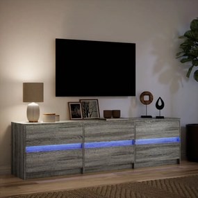 vidaXL Έπιπλο Τηλεόρασης με LED Γκρι Sonoma 180x34x50 εκ. Επεξ. Ξύλο