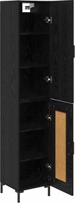 vidaXL Highboard Μαύρη Οξυά 34,5 x 34 x 180 εκ. Επεξεργασμένο ξύλο
