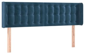 Κεφαλάρι με Πτερύγια Σκούρο Μπλε 147x16x78/88 εκ. Βελούδινο 3119254