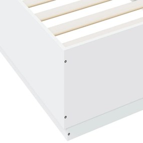 Πλαίσιο Κρεβατιού με LED Λευκό 90 x 200 εκ. Επεξεργ. Ξύλο - Λευκό