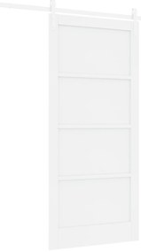 vidaXL Συρόμενη Πόρτα  με Σετ Υλικών Λευκή 93x202 εκ. Συμπαγές Ξύλο Πεύκου