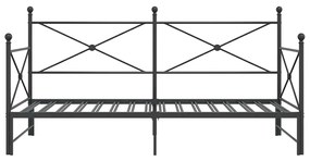 Κρεβάτι ημέρας με καρότσα χωρίς στρώμα Μαύρο 107x203 cm Ατσάλι - Μαύρο