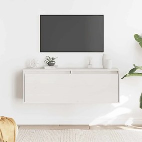 vidaXL Ντουλάπι Τοίχου Λευκό 100 x 30 x 35 εκ. από Μασίφ Ξύλο Πεύκου