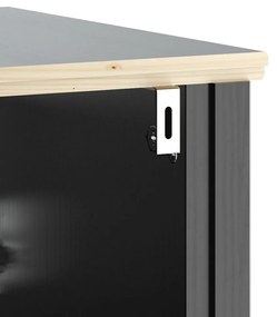vidaXL Σετ Έπιπλα Μπάνιου 3 Τεμαχίων BERG Μαύρα από Μασίφ Ξύλο Πεύκου
