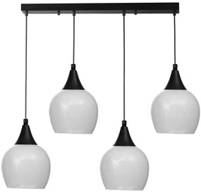 Φωτιστικό Οροφής - Ράγα 534LUN6174 65x12x80cm 4xE27 40W White-Black Opviq