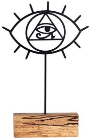 Διακοσμητικό Επιτραπέζιο Eye 533BSG1167 17x3,5x35cm Natural-Black Aberto Design Metal,Wood