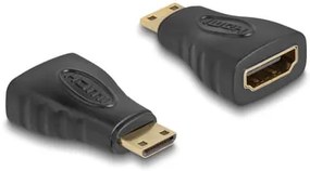 DELOCK αντάπτορας HDMI σε HDMI mini 65244, gold plated, μαύρος