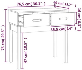 Τραπέζι Κονσόλα 76,5 x 40 x 75 εκ. από Μασίφ Ξύλο Πεύκου - Καφέ