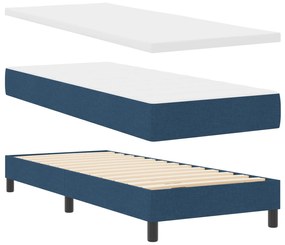 vidaXL Κρεβάτι με Στρώμα Μπλε 80x200 εκ. Υφάσματα