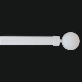 Κουρτινόξυλο Φ28mm Μονό Επεκτεινόμενο 120-210cm Με Άκρα L-N Gaia White 7628120108