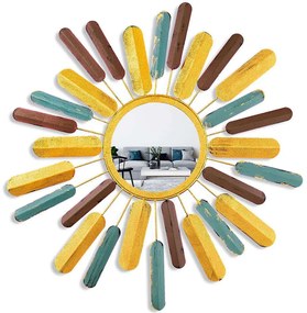 Καθρέπτης Τοίχου Sun 930DYU1513 75x4x75cm Multi Wallity Metal