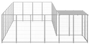 vidaXL Σπιτάκι Σκύλου Ασημί 10,89 μ² Ατσάλινο