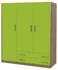 SARFURNITURE Παιδική ντουλάπα τρίφυλλη λαχανί SAR-112003