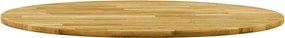 vidaXL Επιφάνεια Τραπεζιού Στρογγυλή 23 χιλ. 500 χιλ. Μασίφ Ξύλο Δρυός