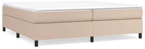 vidaXL Κρεβάτι Boxspring με Στρώμα Καπουτσίνο 200x200εκ.από Συνθ.Δέρμα