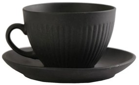 Φλυτζάνι Καφέ 310ml + Πιατάκι Espiel Gobi Black OW2045K6