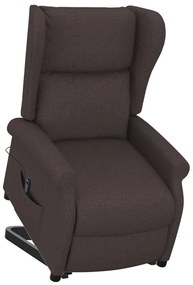 vidaXL Πολυθρόνα με Ανύψωση Σκούρο Καφέ Υφασμάτινη