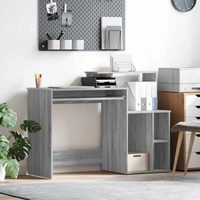 vidaXL Γραφείο με Αποθήκευση Γκρι Σονόμα 120.5x44x88.5 εκ. Επεξεργασμένο Ξύλο