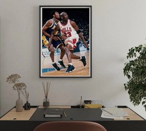 Ξύλινο Κάδρο Jordan VS Kobe 30X40cm SNK24