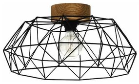 Eglo Padstow Vintage Ξύλινη Πλαφονιέρα Οροφής με Ντουί E27 σε Μαύρο χρώμα 45.5cm 43363