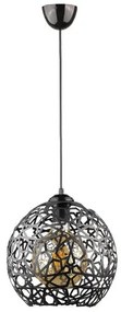 Κρεμαστό Φωτιστικό Οροφής Dominico E27 24x24x70εκ Megapap-GP030-0115,2-Μαύρο GP030-0115,2