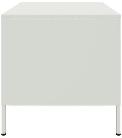 vidaXL Τραπεζάκι Σαλονιού Λευκό 68x50x50,5 εκ. από Ατσάλι