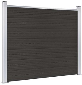 vidaXL Πάνελ Περίφραξης Μαύρο 180 x 146 εκ. από WPC
