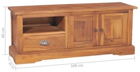 vidaXL Έπιπλο Τηλεόρασης 100 x 30 x 40 εκ. από Μασίφ Ξύλο Teak