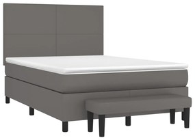 ΚΡΕΒΑΤΙ BOXSPRING ΜΕ ΣΤΡΩΜΑ ΓΚΡΙ 140X190ΕΚ. ΑΠΟ ΣΥΝΘΕΤΙΚΟ ΔΕΡΜΑ 3137543